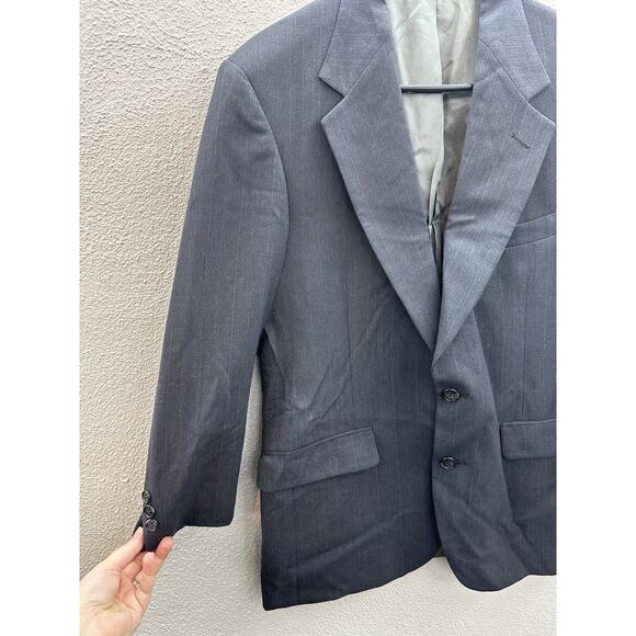 Tailors Row Finery Mens Suit Coat Size Unknown Gray Two Button Up Single Breast - Picture 2 of 16